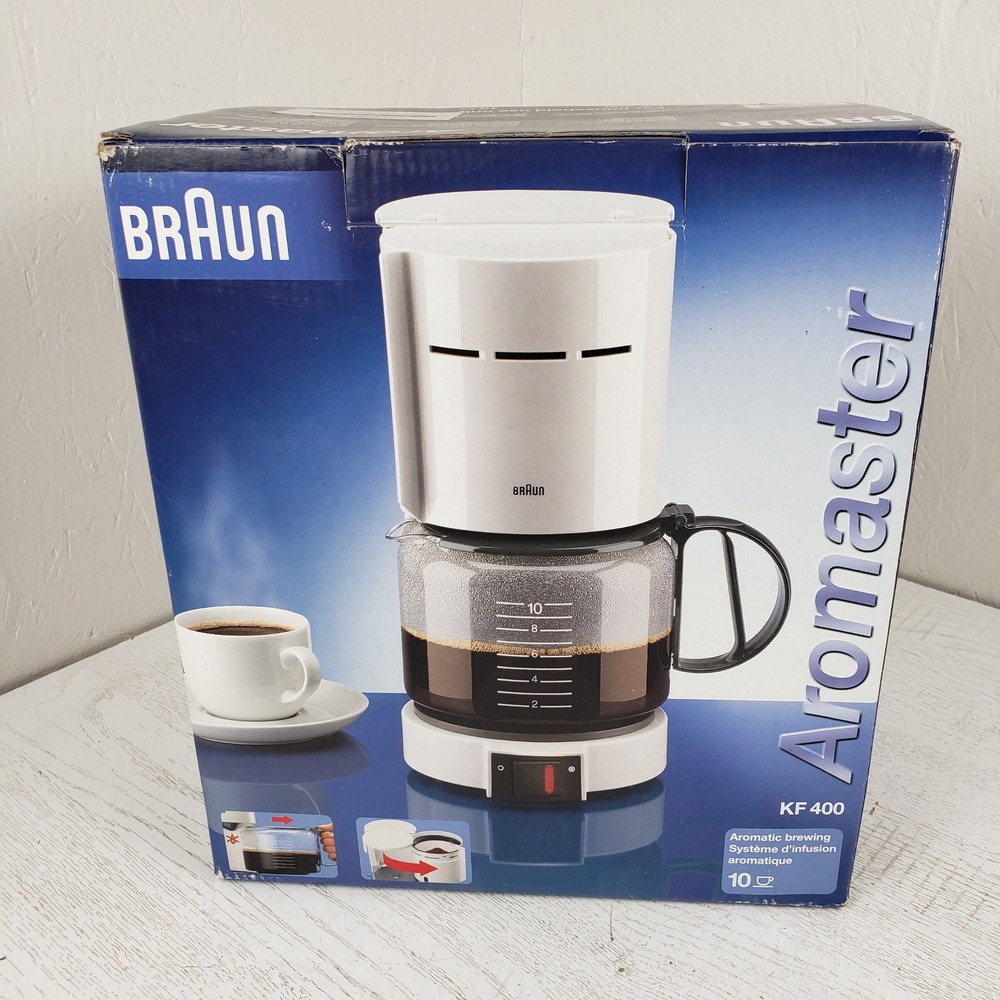 Braun Aromaster KF 400 Coffee Maker 10 Cup White Aromatic Brewing System New